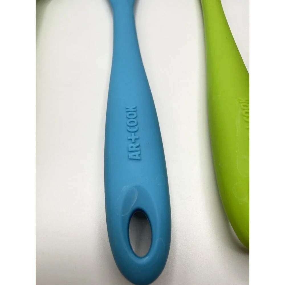 Art + Cook Silicone Kitchen Utensil Set Spoon Spatula Pasta Server 3 Pc Lot